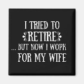 退職金を引き取おもしろいろうとし男性へた マグネット (正面)