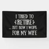 退職金を引き取おもしろいろうとし男性へた 横断幕 (横)