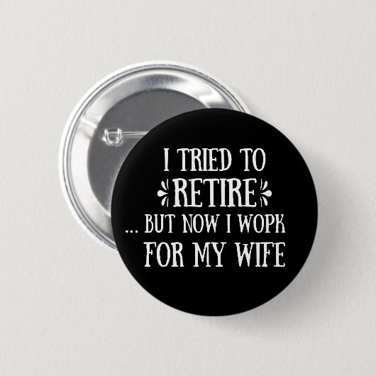 退職金を引き取おもしろいろうとし男性へた 缶バッジ (正面&裏面)