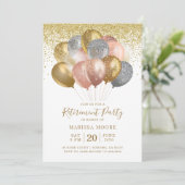 退職金ゴールドバラ金ゴールドグリッターバルーン 招待状 (スタンド正面)
