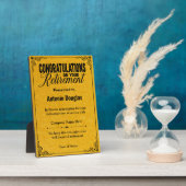 退職金ゴールド&ブラックおめでとう フォトプラーク (側面)