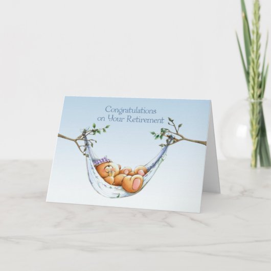 退職金ハンモックグリーティングカード カード (正面)