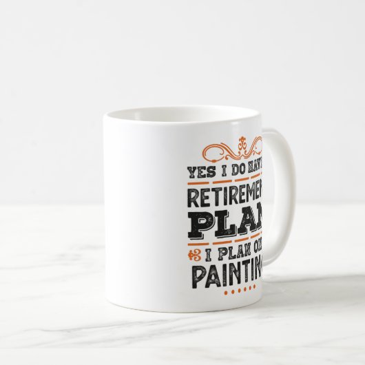 退職金プ絵画ランの贈りおもしろい物 コーヒーマグカップ (正面右)