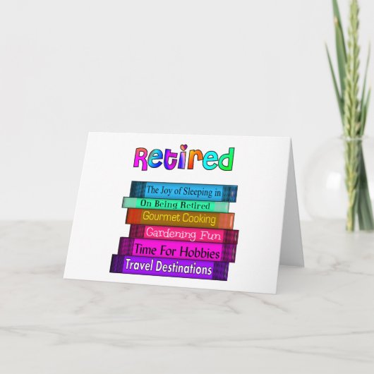 退職金ユニーク積み本デザイン カード (正面)