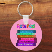 退職金ユニーク積み本デザイン キーホルダー (正面)