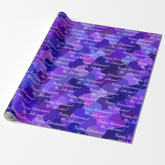 退職金文字あなたの言葉を追加する紫の贈り物 ラッピングペーパー (アンロールド)