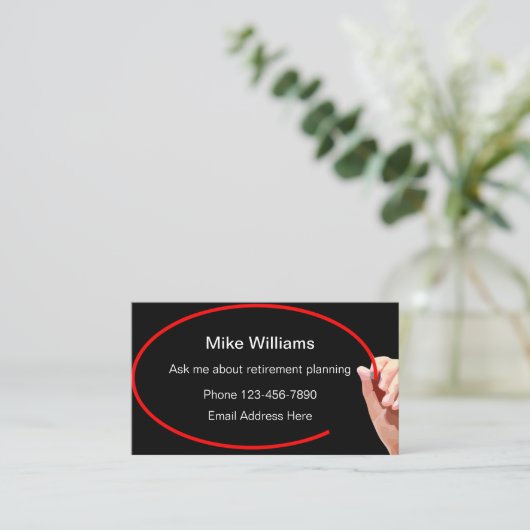 退職金融計画 名刺 (スタンド正面)