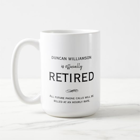 退職金、ユーモアパーソナライズされたマグ コーヒーマグカップ (左)