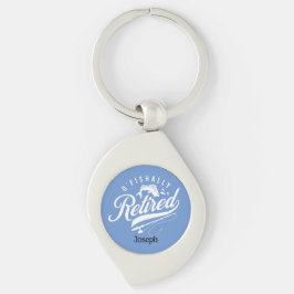 退職金。漁師/女性編集可能な名前 キーホルダー