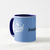 退職金。漁師/女性編集可能な名前 マグカップ (正面左)