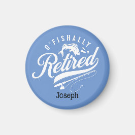 退職金。漁師/女性編集可能な名前 マグネット
