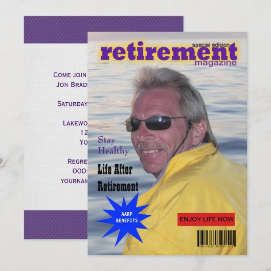 退職雑誌カバー 招待状 (正面/裏面)