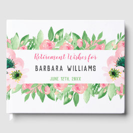 退職願いピンクの水色フローラ ゲストブック