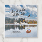 退職魚釣りで湖の水色 フェイバータグ (裏面)