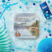 退職魚釣りで湖の水色 ペーパープレート (パーティー)