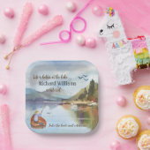 退職魚釣りで湖の水色 ペーパープレート (パーティー)