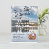 退職魚釣りで湖の水色 招待状 (スタンド正面)