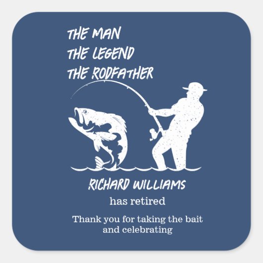 退職魚釣りザロードファービッグフィッシュ スクエアシール (正面)