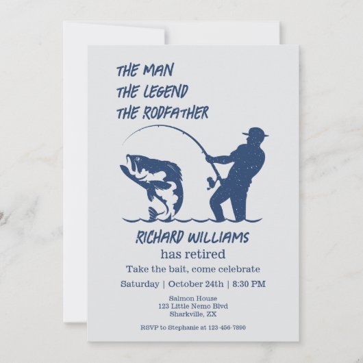 退職魚釣りザロードファービッグフィッシュ 招待状 (正面)