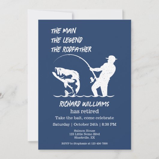 退職魚釣りザロードファービッグフィッシュ 招待状 (正面)