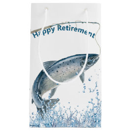 退職魚釣りポールと魚 スモールペーパーバッグ