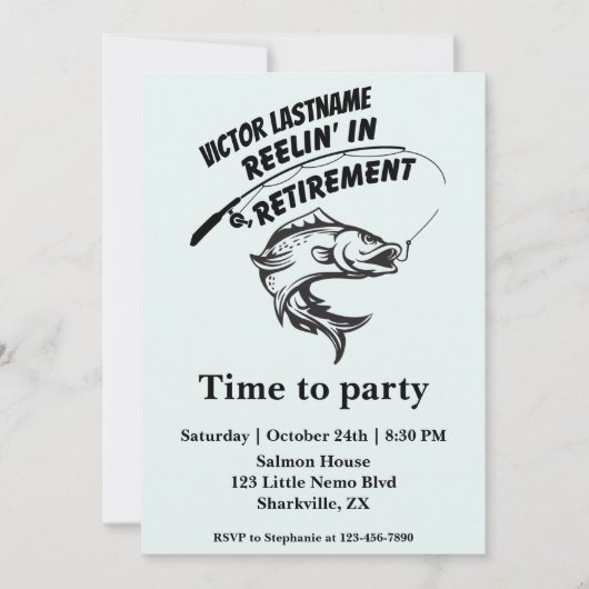 退職魚釣り棒 招待状 (正面)