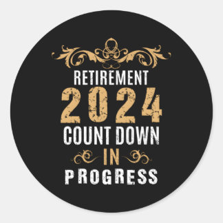 退職2024カウントダウン進行中の退職 ラウンドシール