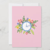 退職 お時計から自由に 女性の花柄パーティー 招待状 (裏面)