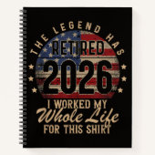 退職 お疲れ様でした 一生懸命働きました ノートブック (正面)