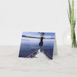 "退職"のに航海します帆ボート カード