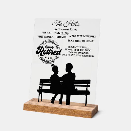 退職 アクリルサイン (傾斜)