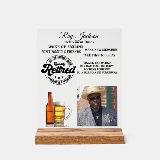 退職 アクリルサイン (正面)