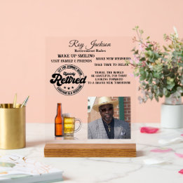 退職 アクリルサイン