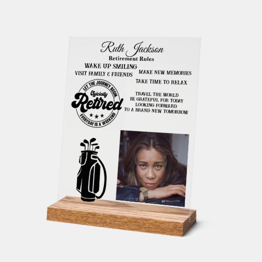 退職 アクリルサイン (傾斜)