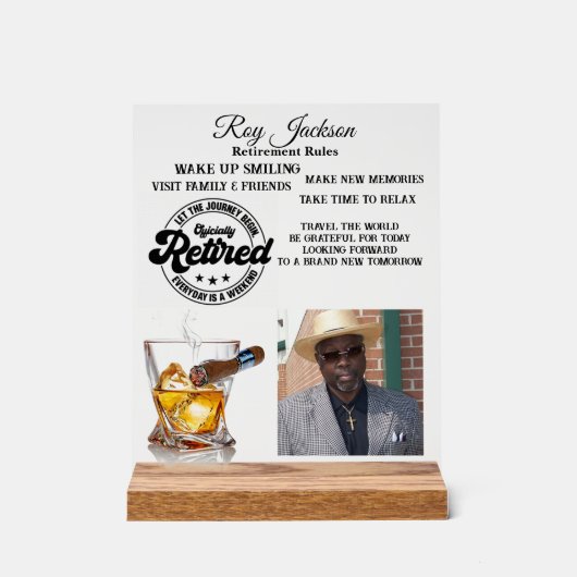 退職 アクリルサイン (正面)