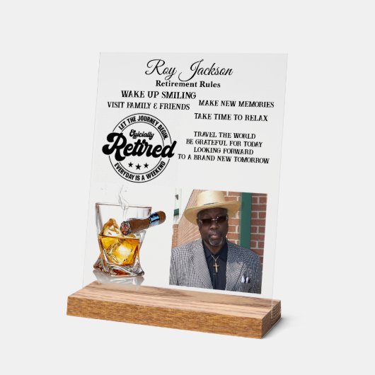 退職 アクリルサイン (傾斜)