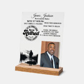 退職 アクリルサイン (傾斜)