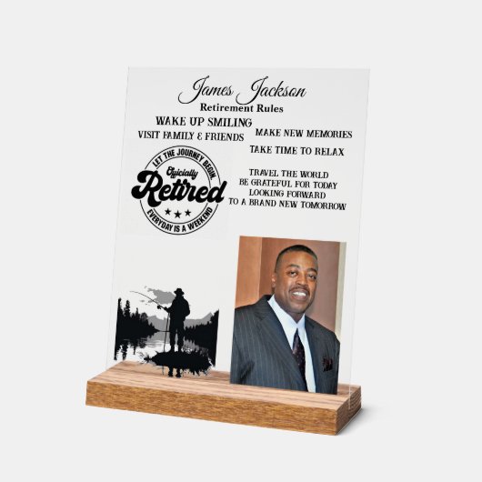 退職 アクリルサイン (傾斜)