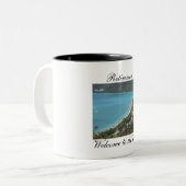退職、カスタマイズビーチへの歓迎- ツートーンマグカップ (正面左)