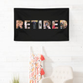 退職 タイポグラフィー 写真 コラージュ 退職パーティー 横断幕 (インサイチュ)