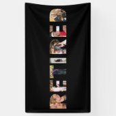 退職 タイポグラフィー 写真 コラージュ 退職パーティー 横断幕 (縦)