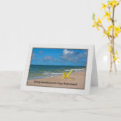 退職、ビーチカード カード (黄色い花)