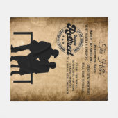 退職 フリースブランケット (正面(横))