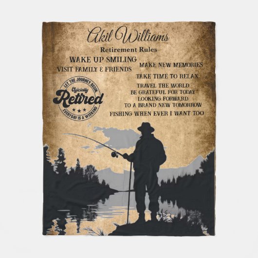 退職 フリースブランケット (正面)