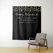 退職 ブラック ゴールド コンフェッティ ストリーマー タペストリー (インサイチュ)