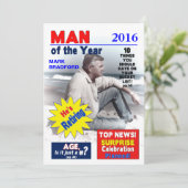 退職 - 写真招待状 - 男性雑誌の表紙 招待状 (スタンド正面)