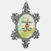 退職:大きな長いコーヒー休憩 スノーフレークピューターオーナメント (左)