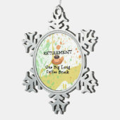 退職:大きな長いコーヒー休憩 スノーフレークピューターオーナメント (右)