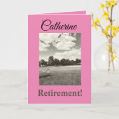 退職!女の感動的子の願前向きい カード (黄色い花)