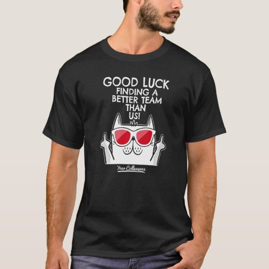 退職 転職 退社 幸運を祈る 仲間 Tシャツ (正面)